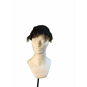 Y2K Punk Goth Spike Chain Baseball Cap Black Studded Hat Grunge Alt Streetwear